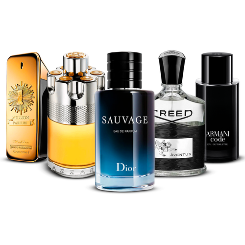 Set di 5 profumi – 1 Million, Azzaro Wanted, Sauvage, Creed Aventus e Armani Code