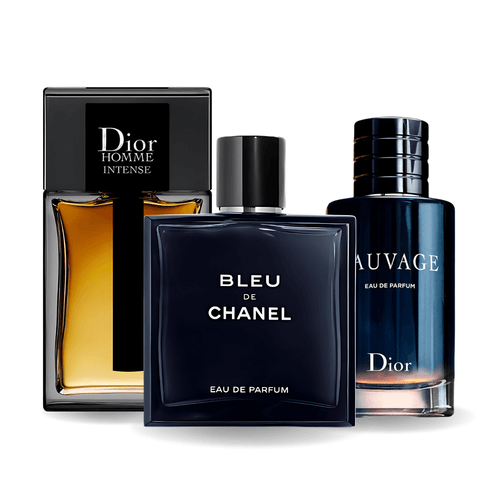 Set di 3 profumi | Sauvage Dior, Bleu de Chanel, Dior Homme Intense 100 ml
